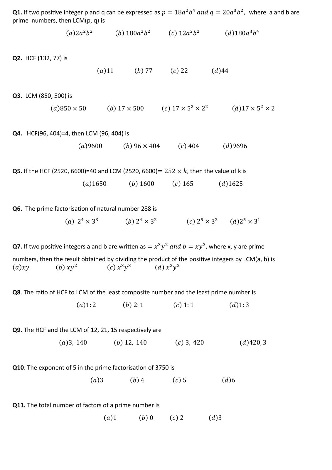 HCF and LCM – MathoStudy