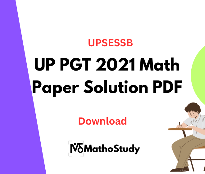 UP PGT 2021 Maths Paper Solution